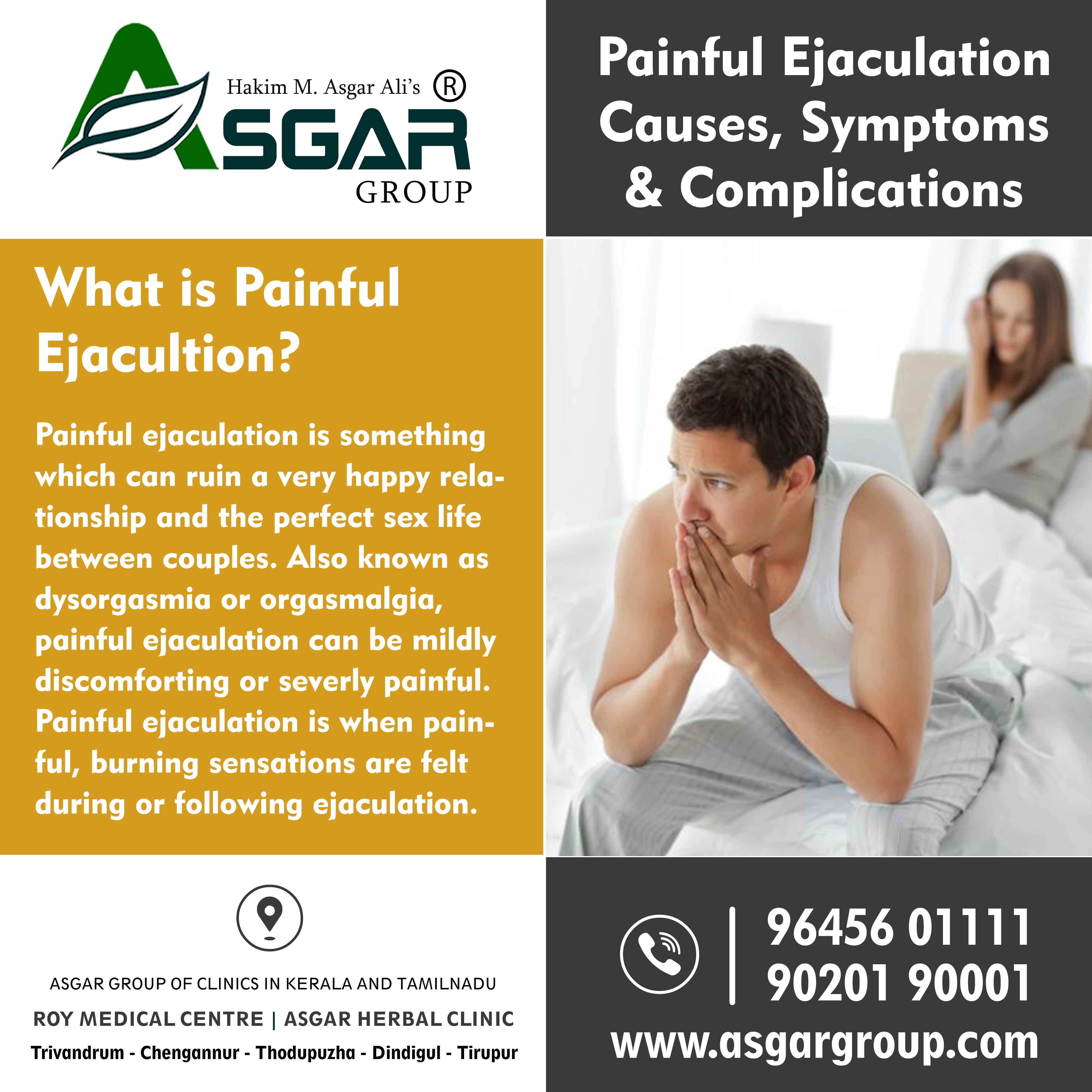Painful Ejaculation causes symptoms treatment roy medical centre sexologist in india asgar group