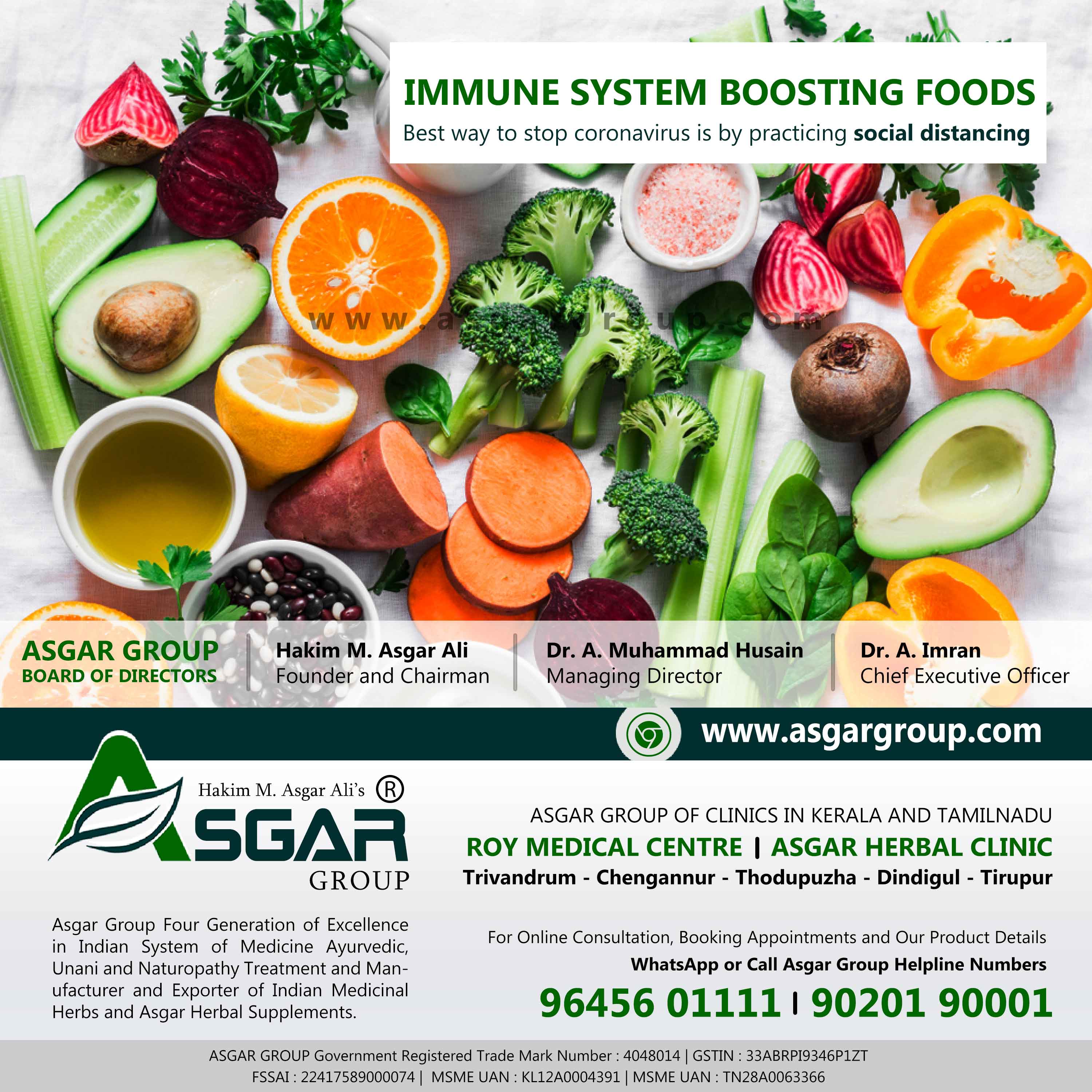 Immune system boosting foods | ASGAR Healthcare Group