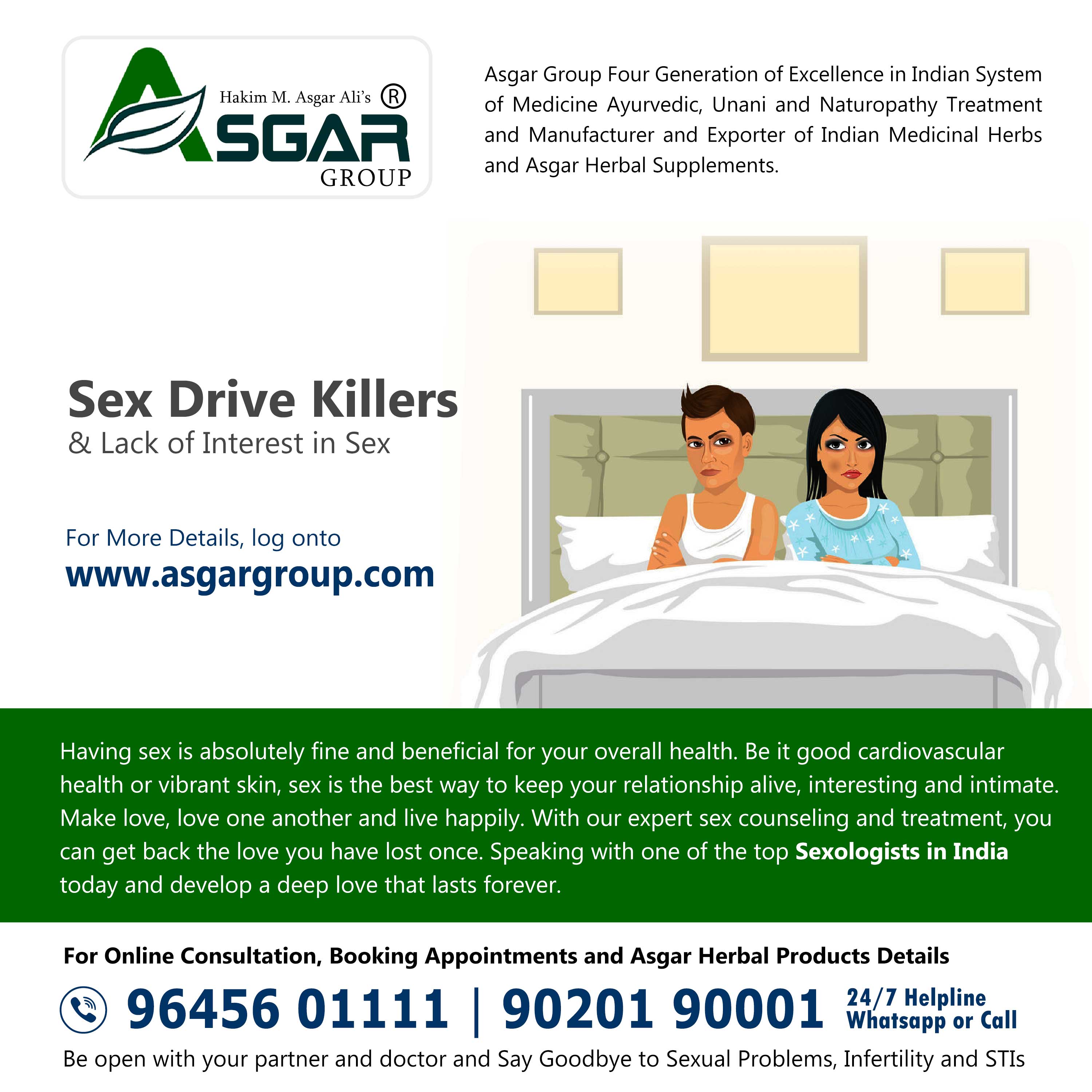 Sex Drive Erection killers in bed low libido partners treatment roy medical hall sexologist in kerala asgar herbal group india