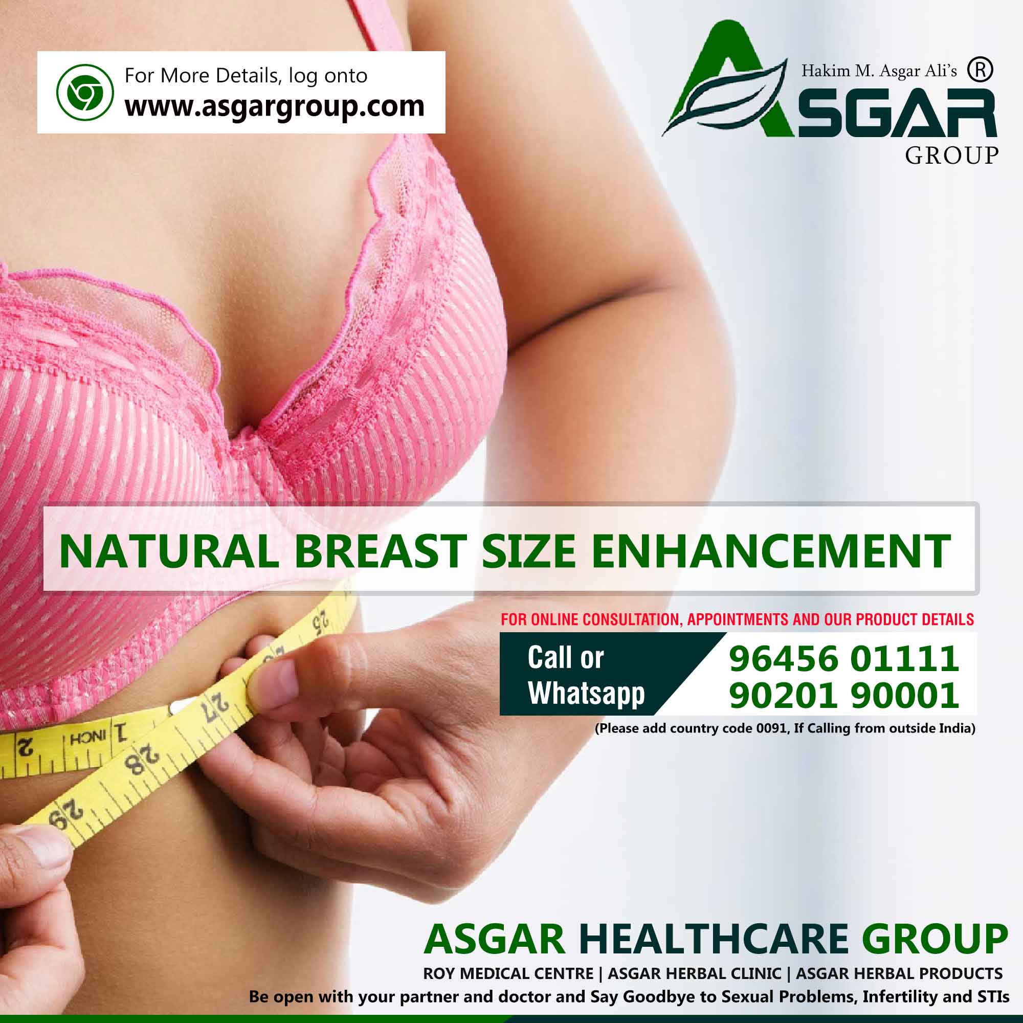 Natural breast size increase treatment enhancement big boobs medicine asgar healthcare group kerala tamilnadu india