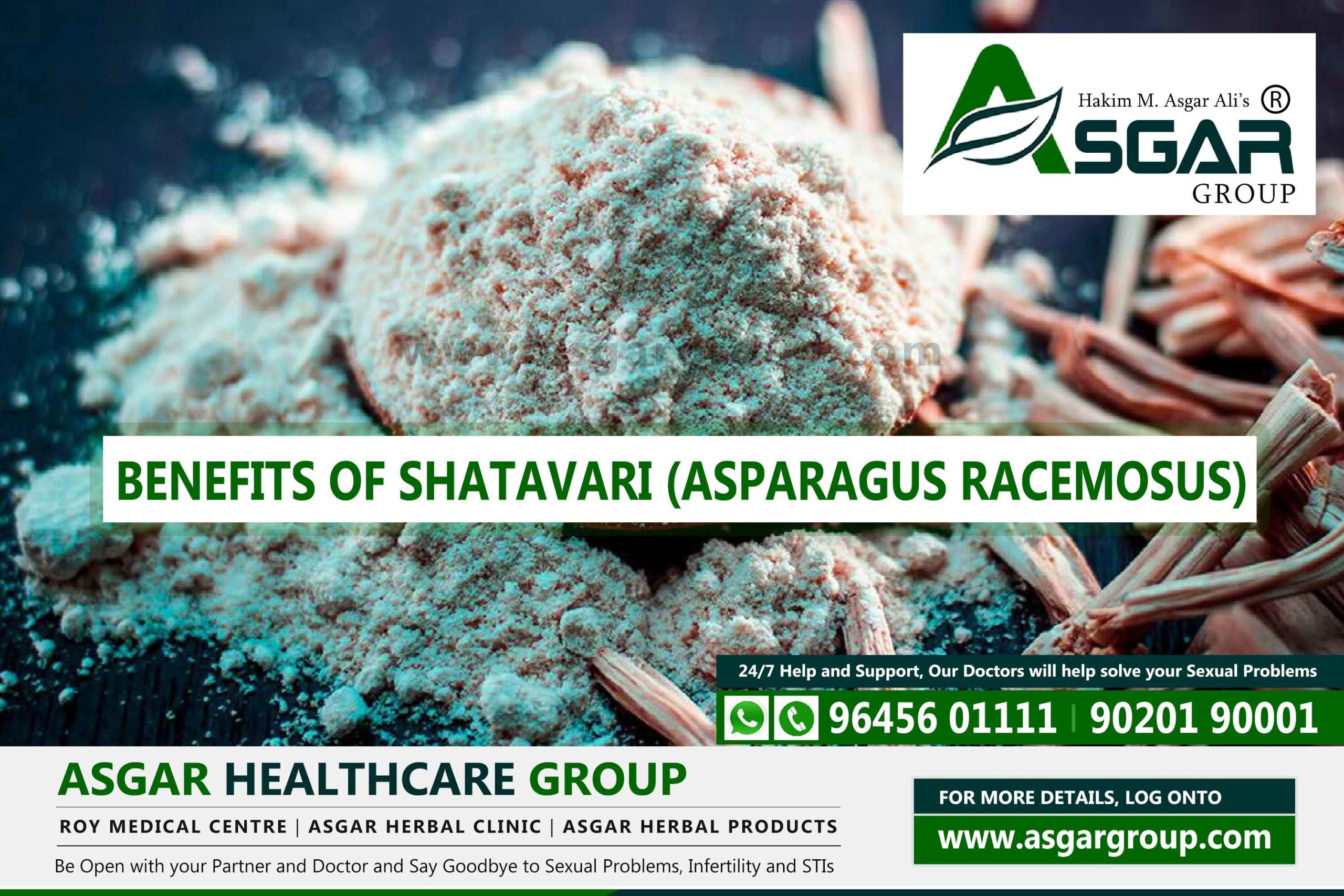 Benefits of Shatavari Asparagus Racemosus sexual problems reproductive system asgar herbal healthcare products scaled
